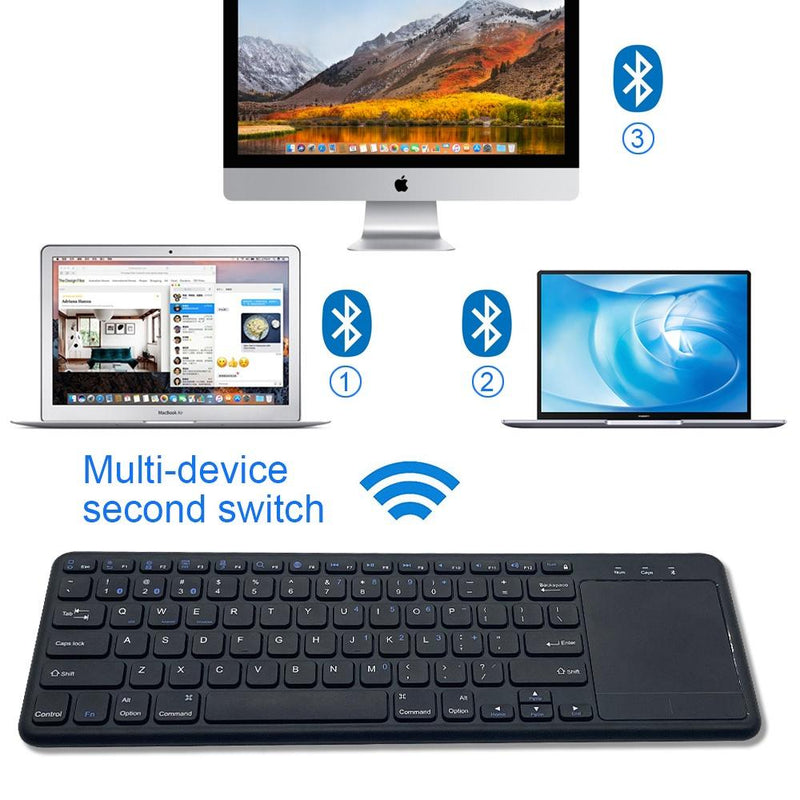 NÖRDIC wireless 2.4G tastatur med touchpad 78 taster multiparring IOS Android Windows US layout