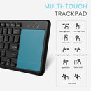 NÖRDIC Bluetooth 5.0 tastatur med touchpad 78 taster multiparring IOS Android Windows US layout