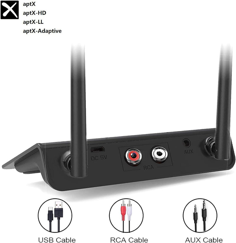 NÖRDIC Bluetooth 5.2 trådløs sender og modtager DAC Qualcomm aptX Adaptive aptX HD 3,5 mm AUX RCA