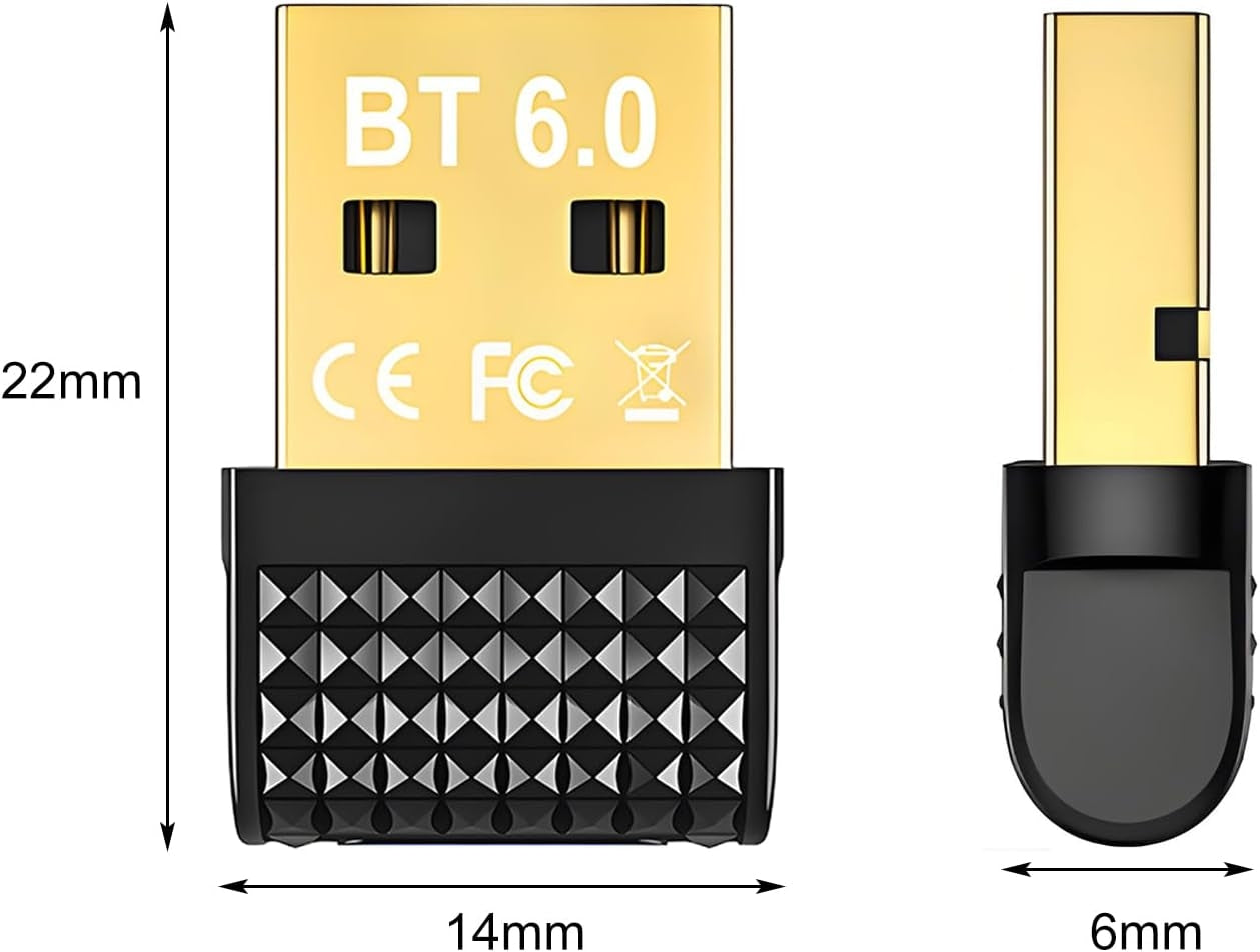 NÖRDIC Bluetooth 6.0 trådløs Bluetooth-dongle/modtager, Plug and Play, Windows 11/10/8.1, til controller, hovedtelefoner, tastatur, mus