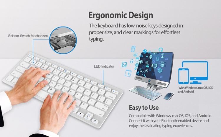 NÖRDIC Bluetooth Keybaord 78keys US layout