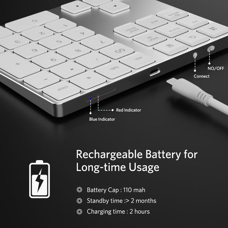 NÖRDIC Bluetooth numeriskt tangentbord 34keys Windows iOS Android