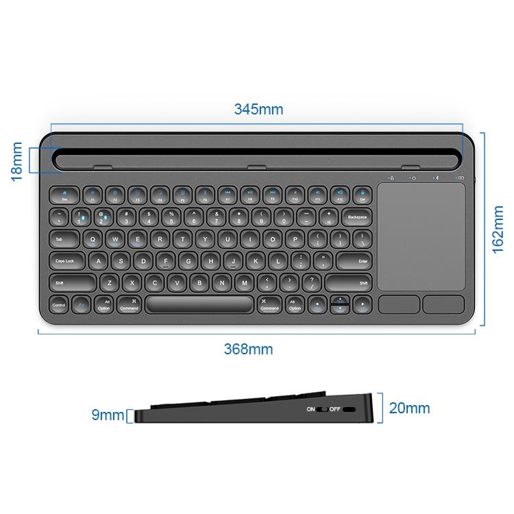 NÖRDIC Bluetooth-tastatur med touchpad, amerikansk layout 78 taster