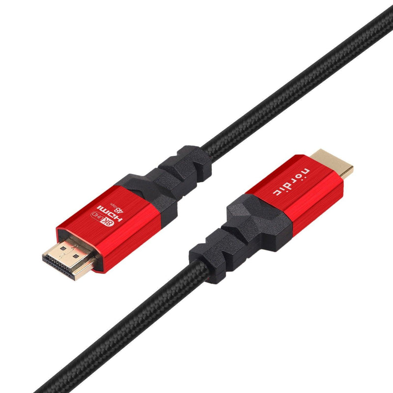 NÖRDIC CERTIFIED CABLES 2m HDMI 2.1 Ultra High Speed 8K 4K 60Hz 120Hz 48 Gbps Dynamic HDR eARC Game Mode VRR Dolby ATMOS nylon flettet forgyldt