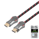 NÖRDIC CERTIFIED CABLES 50cm Ultra High Speed HDMI 2.1 8K 60Hz 4K 120Hz 48Gbps Dynamic HDR eARC VRR nylonflätad kabel guldpläterade kontakter