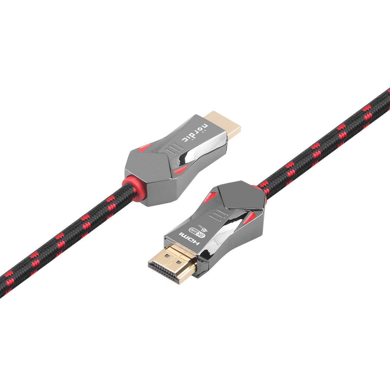 NÖRDIC CERTIFIED CABLES 50cm Ultra High Speed HDMI 2.1 8K 60Hz 4K 120Hz 48Gbps Dynamic HDR eARC VRR nylonflätad kabel guldpläterade kontakter