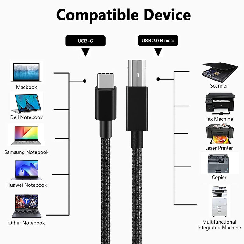 NÖRDIC C USB 3.1 til USB 2.0 B-datakabel 1m USB-printer-kabel