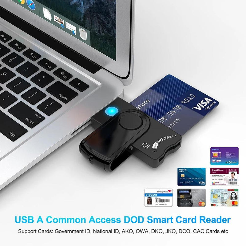 NÖRDIC 4 i 1 kortlæser Smart Card SIM-kort SD og TF/MicroSD USB-A UHS-I