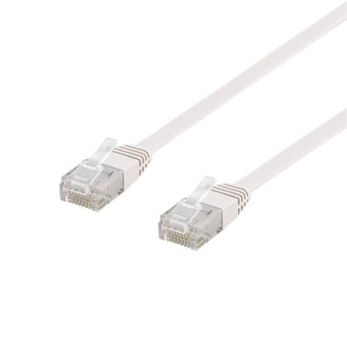 NÖRDIC Cat6 U / UTP Flat netværkskabel 30cm 250mhz båndbredde og 10 GBPS Transmissionshastighed Hvid