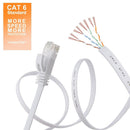 NÖRDIC Cat6 U / UTP Flat netværkskabel 30cm 250mhz båndbredde og 10 GBPS Transmissionshastighed Hvid