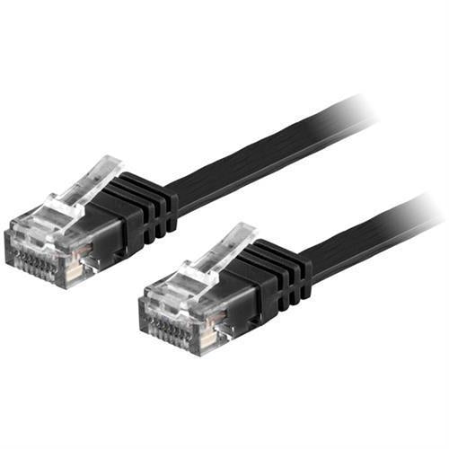 NÖRDIC Cat6 U / UTP fladt netværkskabel 10m 250MHz båndbredde og 10Gbps transmissionshastighed sort