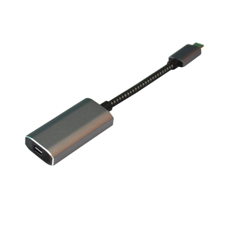 NÖRDIC C til USB Mini DisplayPort adapter i 4K 60Hz 21.6Gbps 3D-understøttelse og HDCP 1.4 og 2.2 10cm aluminium space Grå