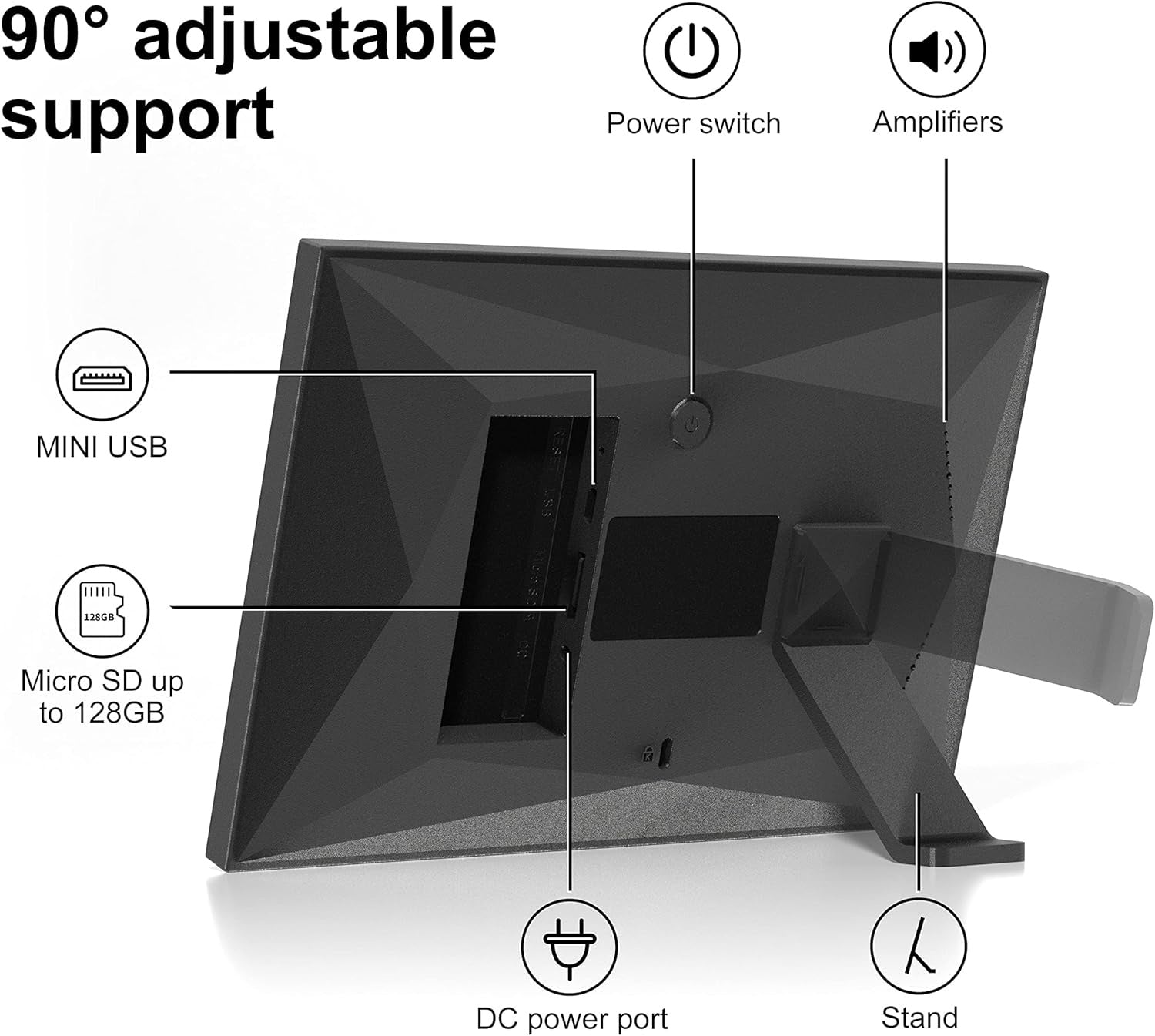NÖRDIC Digital Fotoramme 10.1" 1280 x 800 IPS med Touchskærm
