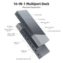 NÖRDIC DisplayLink USB-A & USB-C Dockingstation 1 til 15 til tredobbelte skærme 3xHDMI 4K30Hz til Mac M1 M2 Thunderbolt 3 & 4