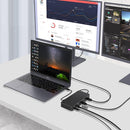 NÖRDIC DisplayLink USB-A & USB-C tredobbelte skærme Dockingstation 1 til 11 4K60Hz 2xUSB-C 3xUSB-A Mac M1 M2 Thunderbolt 3 & 4