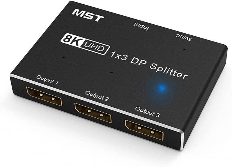 NÖRDIC Displayport splitter 1 til 3 8k30Hz 4K120Hz MST