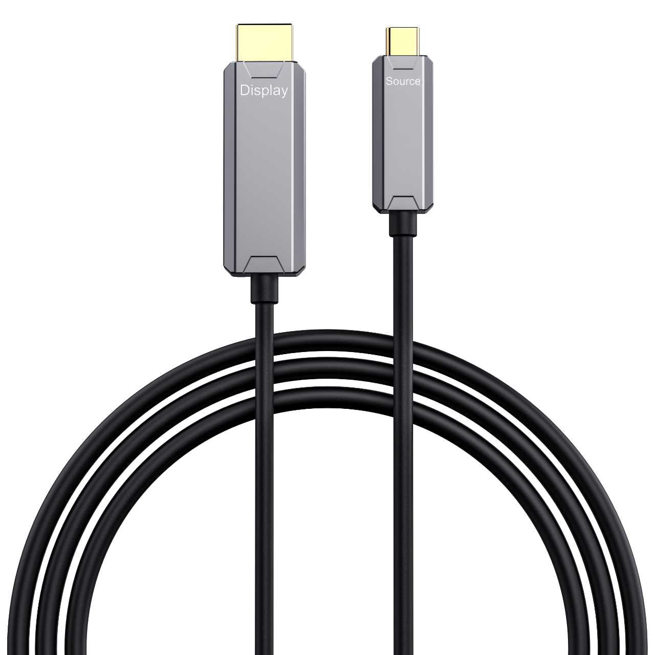 NÖRDIC Fiber AOC 10m USB-C til HDMI 2.1-kabel 8K@60Hz, 4K@120Hz, 48Gbps, HDR, kompatibel med Thunderbolt 3 og 4