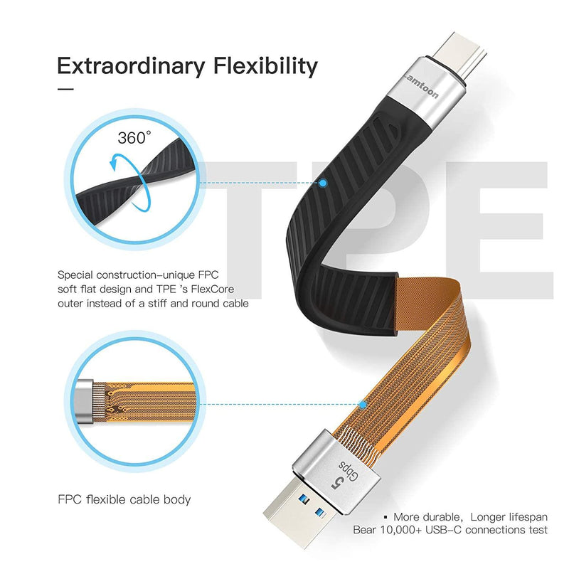 NÖRDIC Flad Adapter USB3.2 Gen1 USB-C til A 5Gbps 3A