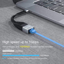 NÖRDIC Flad adapter USB-C til Giga Ethernet 10 cm