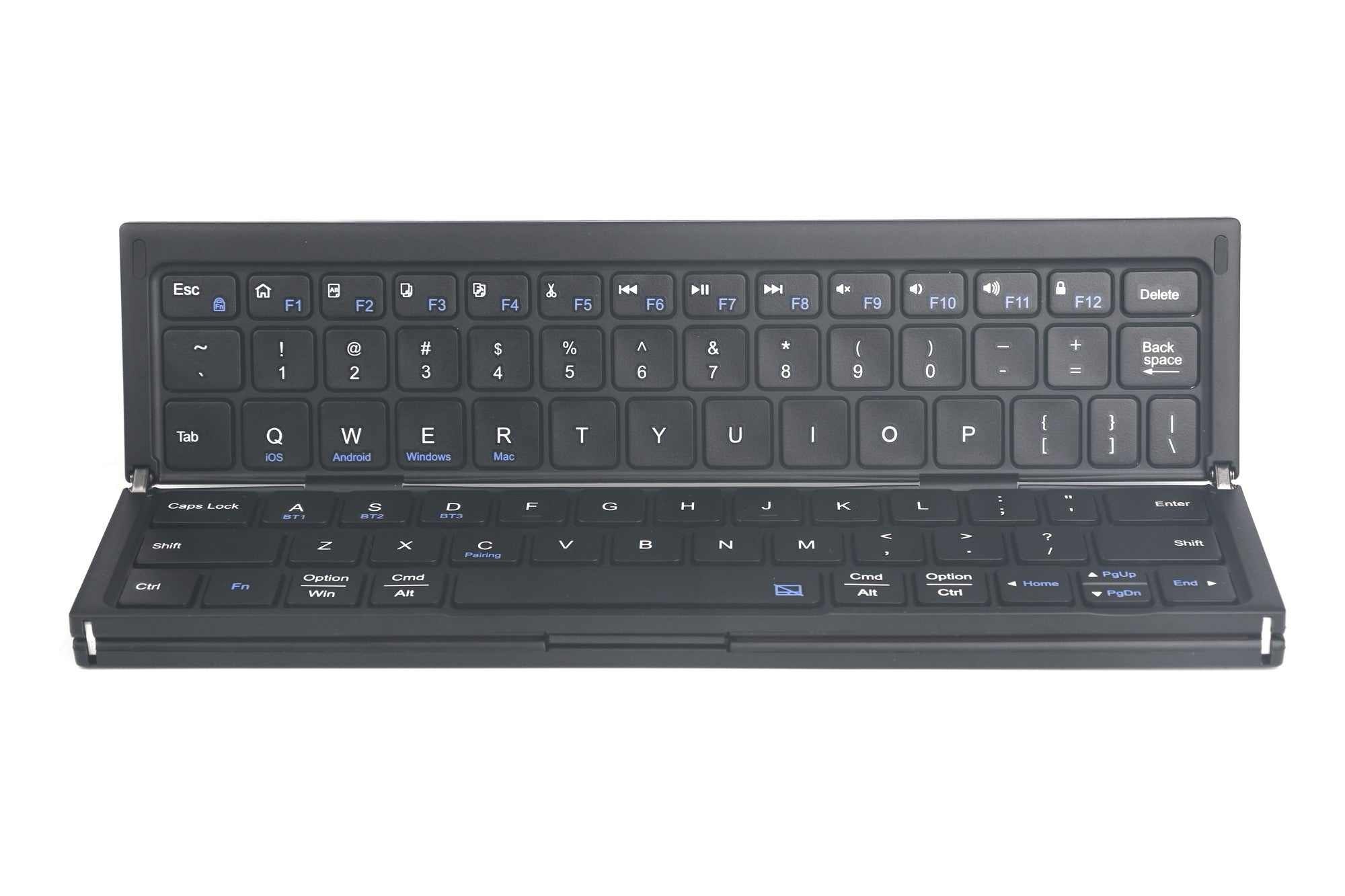 NÖRDIC foldbart Bluetooth-tastatur med touchpad til iOS, Android, Windows, laptop, PC, tablet og smartphone, US layout