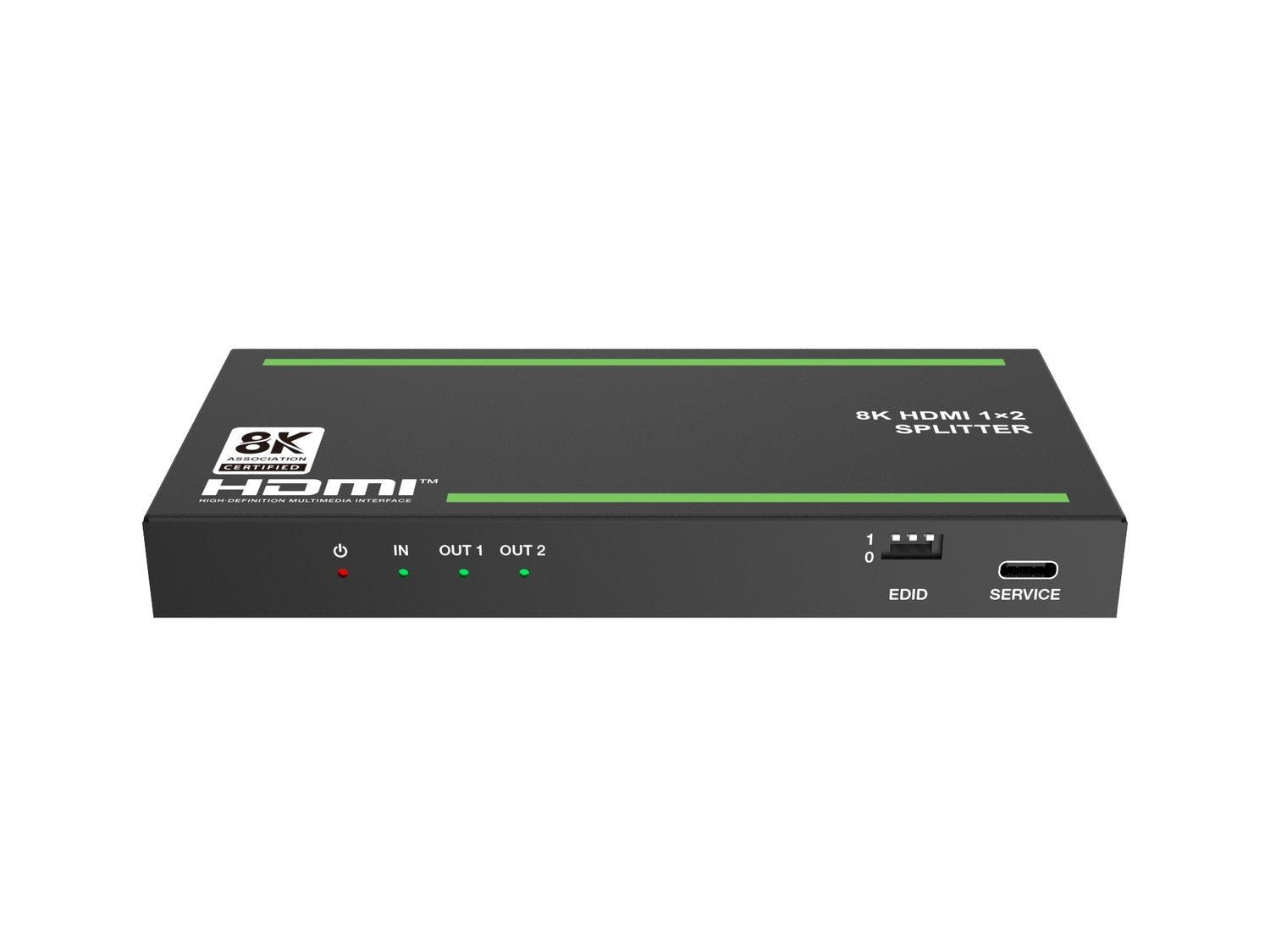 NÖRDIC 8K HDMI 2.1 Splitter 1 til 2 & Extractor Optisk SPDIF & Stereo HDR EDID Dolby Atmos, True HD, Digital Plus, DTS-HD Master