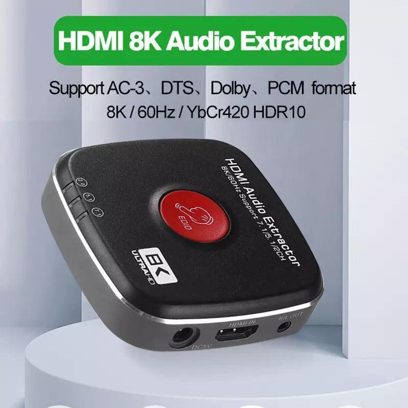 NÖRDIC HDMI 4K120Hz 8K60Hz udtrækker HDMI til 1xHDMI 2xToslink 1xStereo RL HDCP2.3 HDR10 EDID