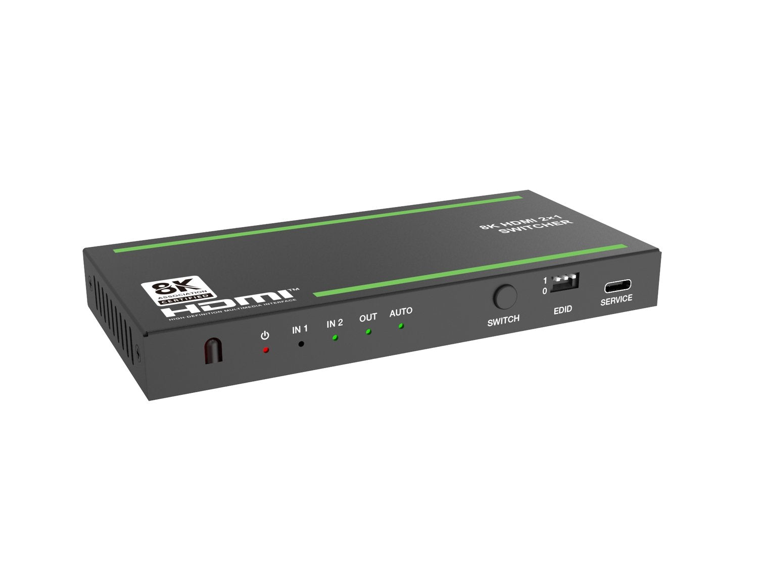 NÖRDIC 8K HDMI 2.1 Switch og Extractor 2 til 1 8K60Hz 4K120Hz CEC HDR Dolby Atmos, True HD, Digital Plus, DTS-HD Master