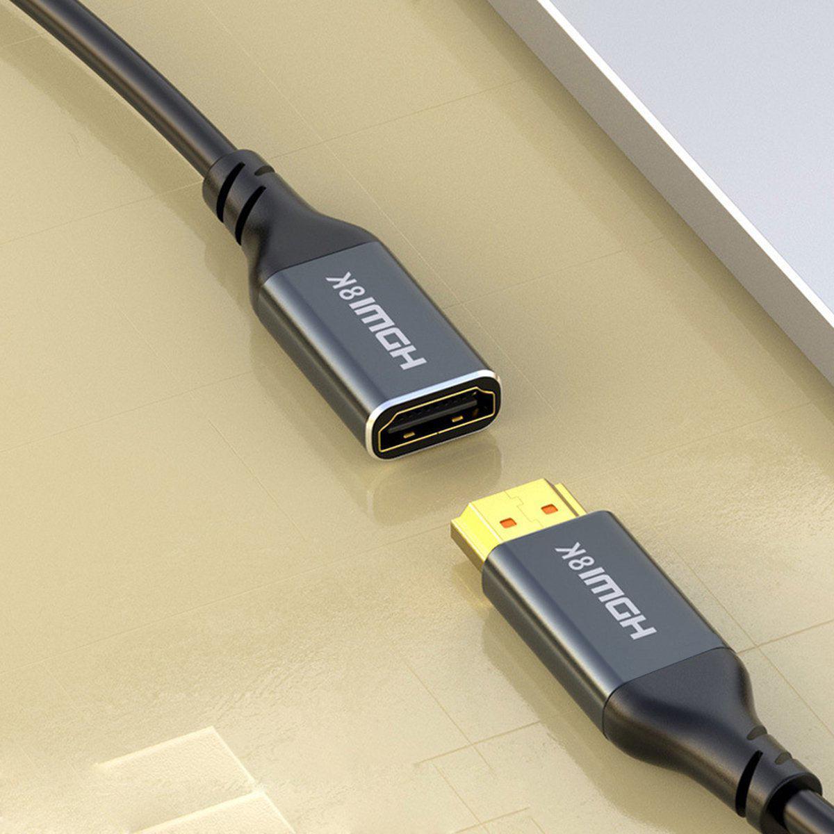 NÖRDIC HDMI 8K60Hz 4K 120Hz forlængerkabel han til hun 20cm HDMI2.1 48Gbps