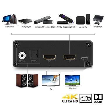 NÖRDIC HDMI AUDIO EXTRACTOR 5.1, 1XHDMI indgang til 1xHDMI 2,0 4K i 60 Hz, Digital (TOSLINK) og koaksial lydudgang. Xbox One, PS3 / PS4, Apple TV