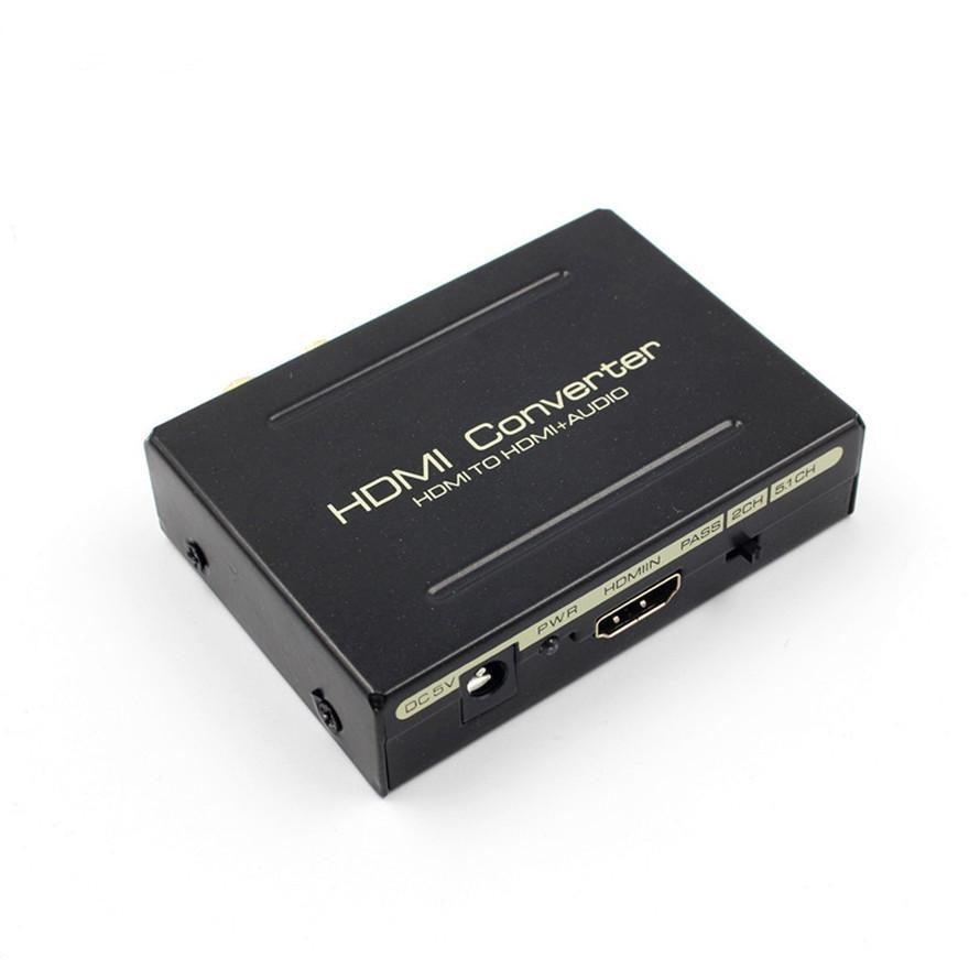 NÖRDIC HDMI Audio Extractor 5.1 og 2.0, 1xHDMI input til 1xHDMI Full HD, og 1xToslink 2xRCA output. Støtte til Xbox One, PS3 / PS4 og Apple TV.