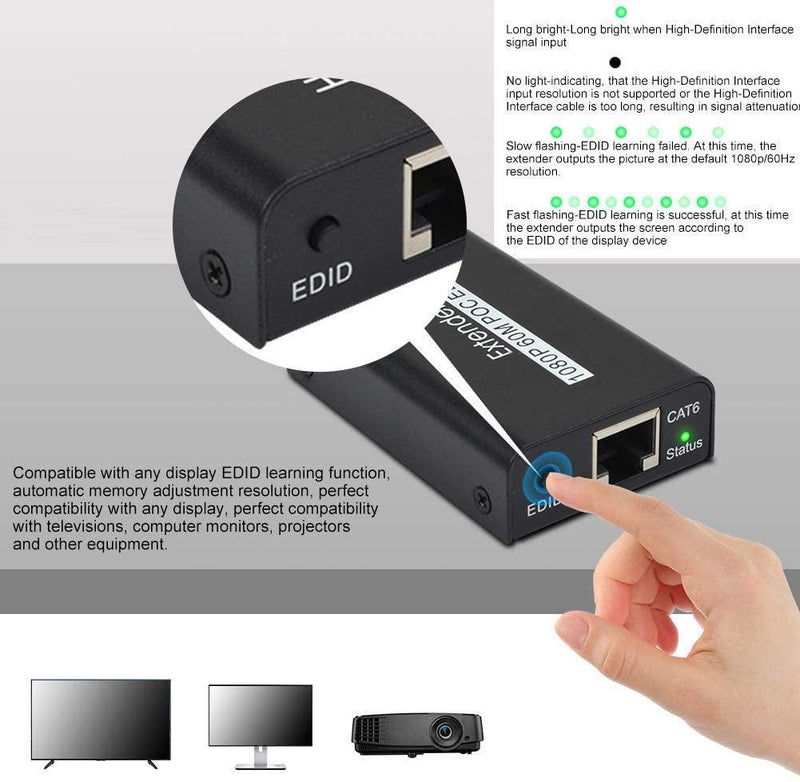 NÖRDIC HDMI CAT6 Extension 60m 1080p 60Hz HD EDID Funktion HDMI Extension Plug & Play