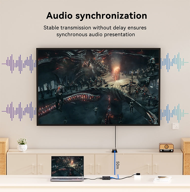NÖRDIC HDMI Cat6 förlängning 40m 4K30Hz HD med loop EDID funktion HDMI Extension