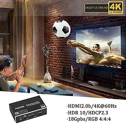 NÖRDIC HDMI Extractor 4K60Hz HDMI til HDMI + Optisk Toslink + Koaksial + 3,5 mm lyd + 7,1 CH HDMI-understøttelse af eARC / ARC HDR Dolby ATMOS