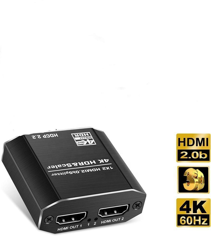 NÖRDIC HDMI Splitter 1-2 4K 60Hz HDCP2.2 18Gbps HDMI-kabler i billederne ikke inkluderet