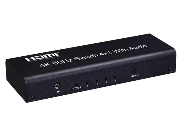 NÖRDIC HDMI Switch 4-1 4K60Hz Ultra HD 4: 4: 4 HDCP2: 2 HDR10 SPDIF og stereo Dolby DTS HD PS3 / 4/5, Xbox, Chromecast Nintendo switch