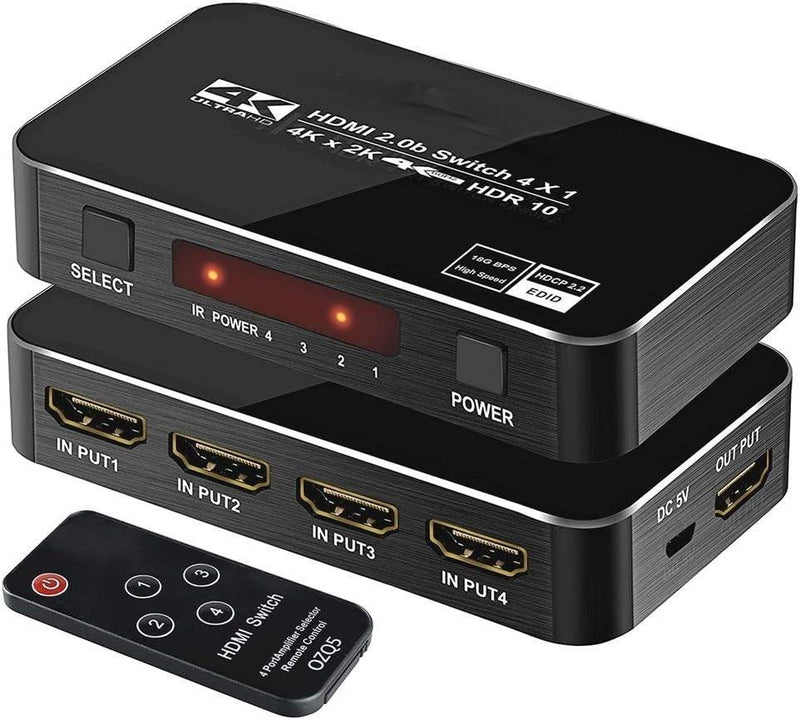 NÖRDIC HDMI Switch 4 til 1 4K60Hz