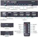 NÖRDIC HDMI Switch 4 til 1 med 7.1 lydudtrækker ARC SPDIF stereo 3,5 mm lyd 4K60hz HDCP2.2 3D HDR10 18 Gbps