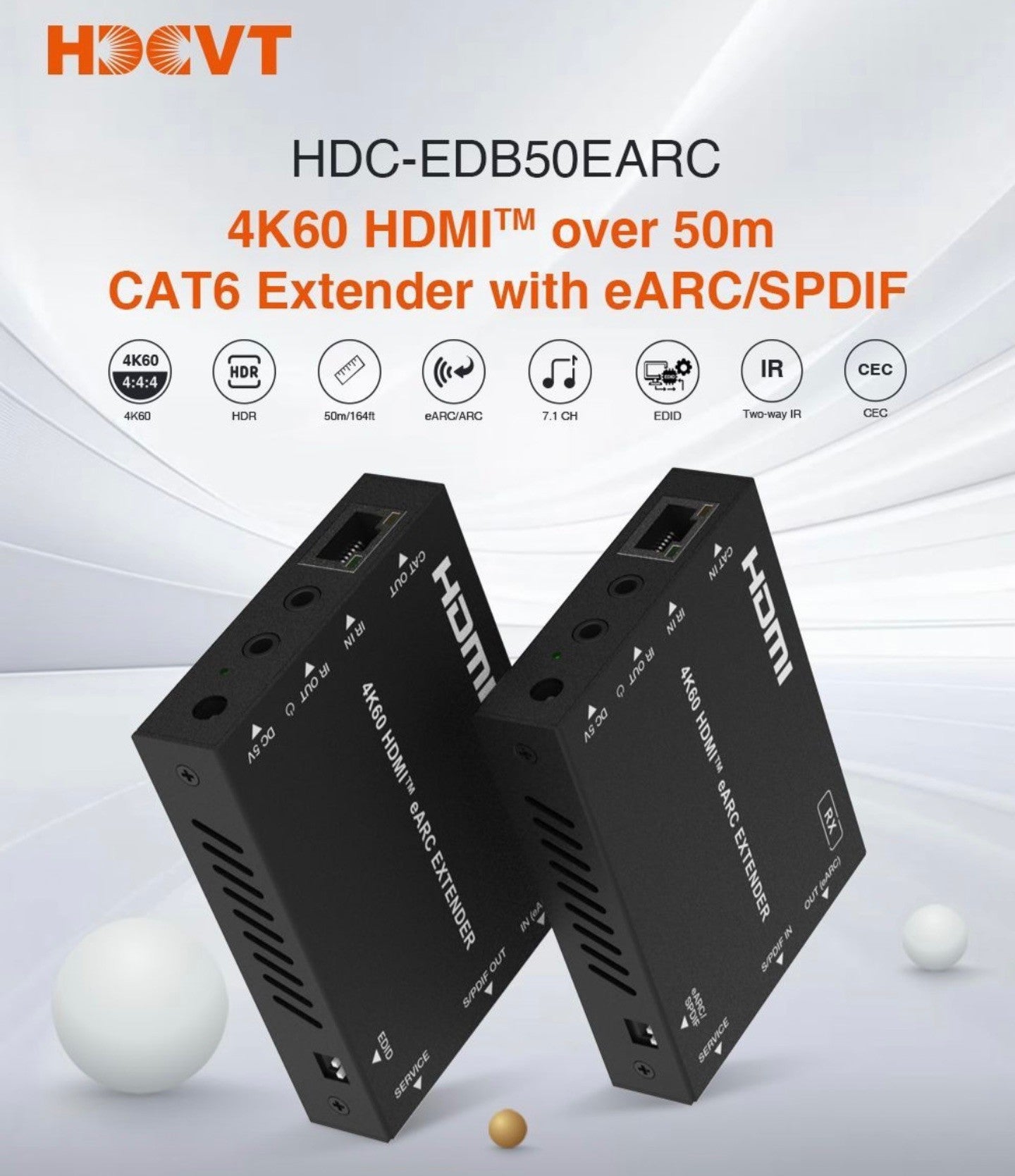 NÖRDIC HDMI eARC Extension 4K60Hz 50m SPDIF