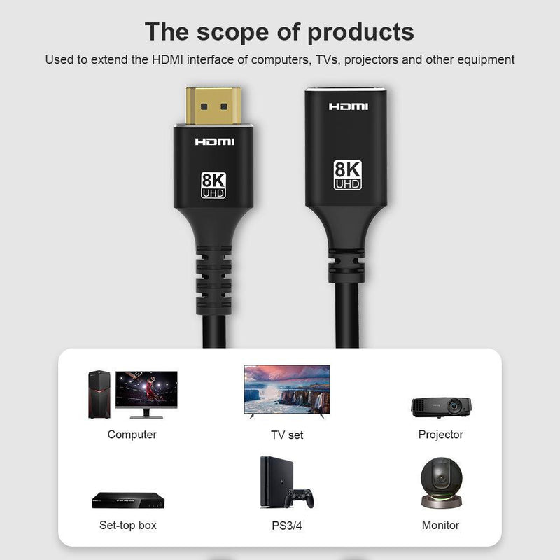 NÖRDIC HDMI forlængerkabel 2m 8K60Hz 4K144 HDMI 2.1 48Gbps Ultra High Speed HDMI