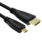 NÖRDIC HDMI til Micro HDMI kabel 1,8m High Speed HDMI med Ethernet Type A til Type D han til han Black