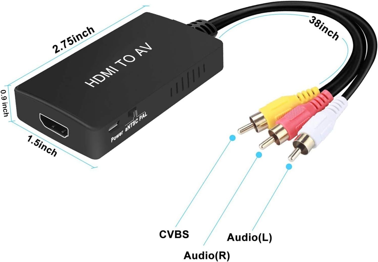 NÖRDIC HDMI til RCA konverter Video/Audio