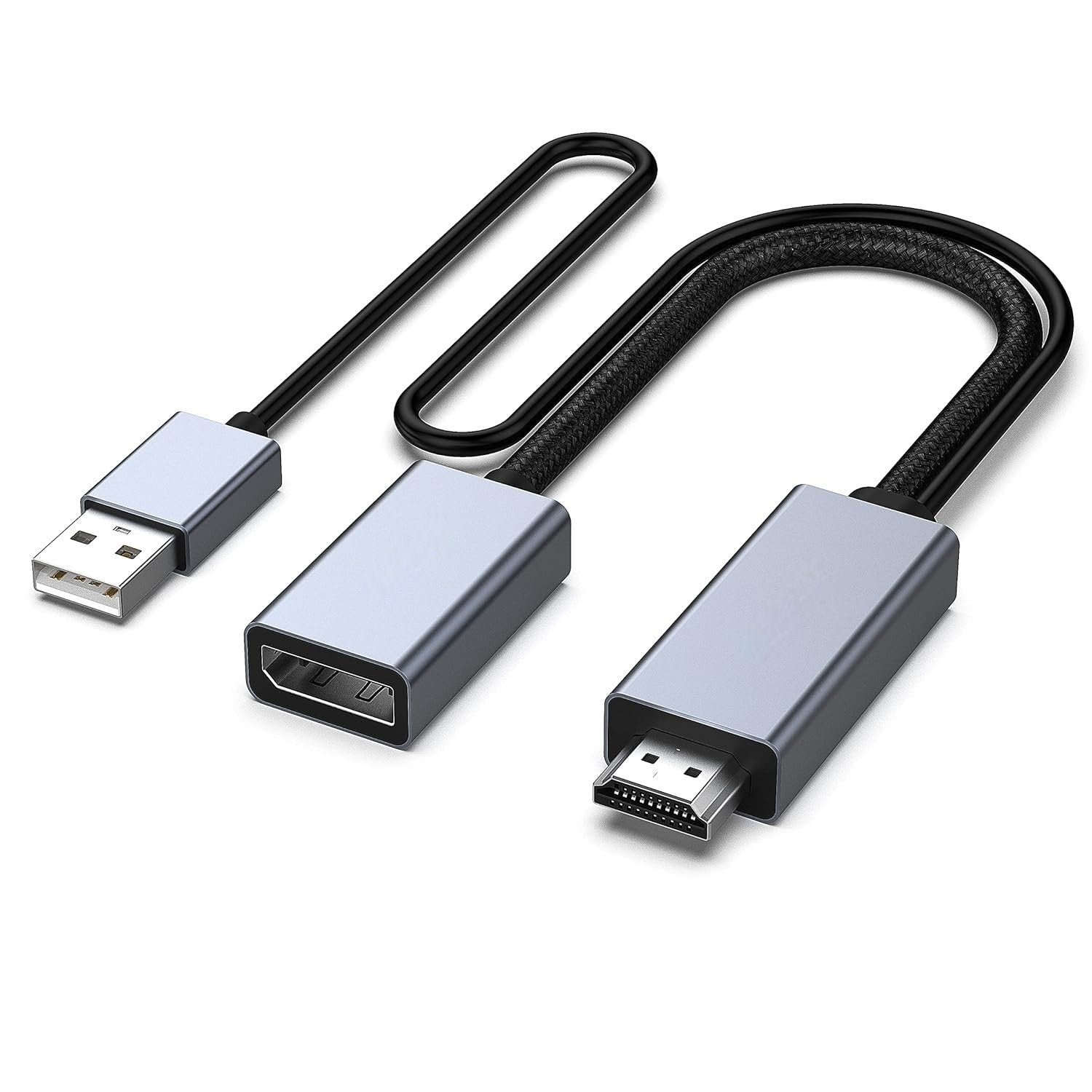 NÖRDIC HDMI til Displayport adapter 20cm 4K60Hz 18Gbps