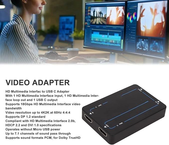 NÖRDIC HDMI til USB C Adapter Converter