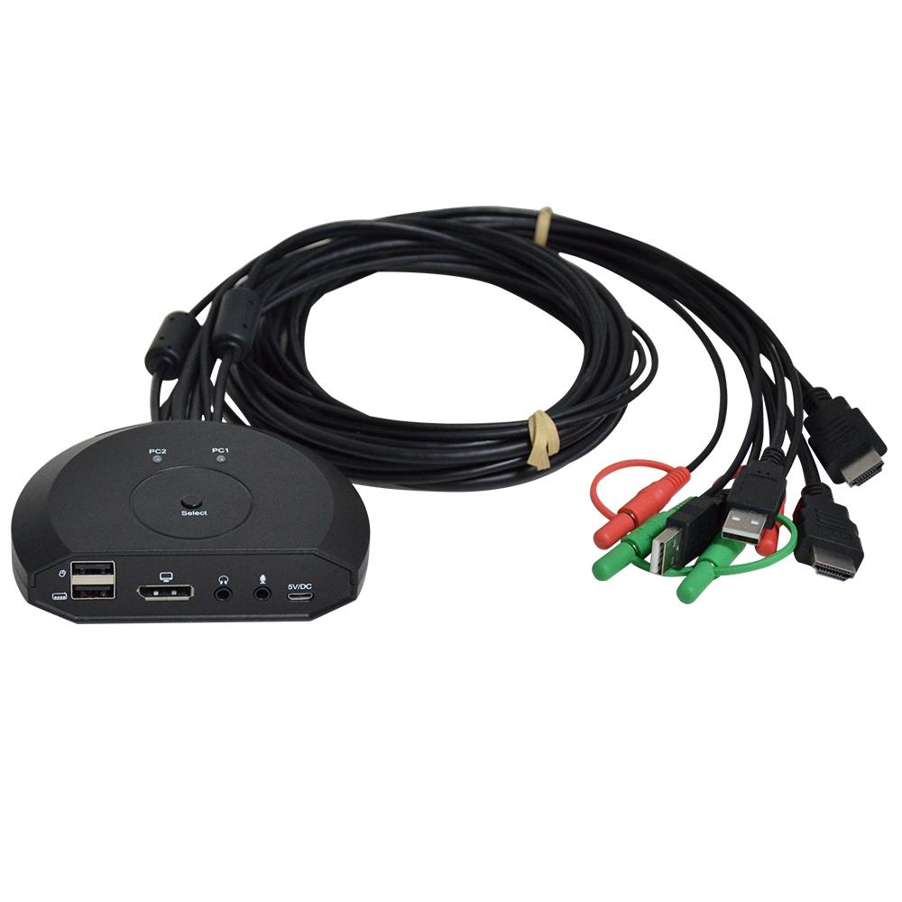 NÖRDIC KVM switch 2 til 1 DP 1,2 4K60Hz