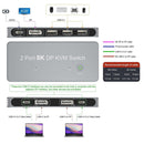 NÖRDIC KVM-switch 2xPC til 1xDP 8K 60Hz 3xUSB-A 2.0