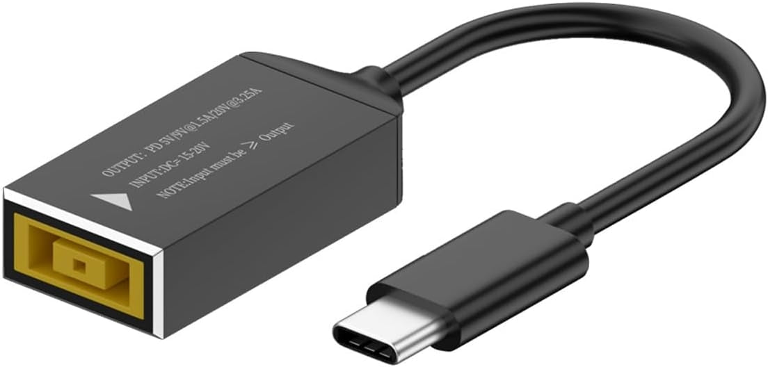 NÖRDIC Lenovo Square Yellow til USB-C adapter 17cm 65W