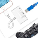 NÖRDIC Lightning adapter 1 til 3 USB3,1 porte 1x 1x RJ45 10 / 100Mbps 1x Lightning til opladning