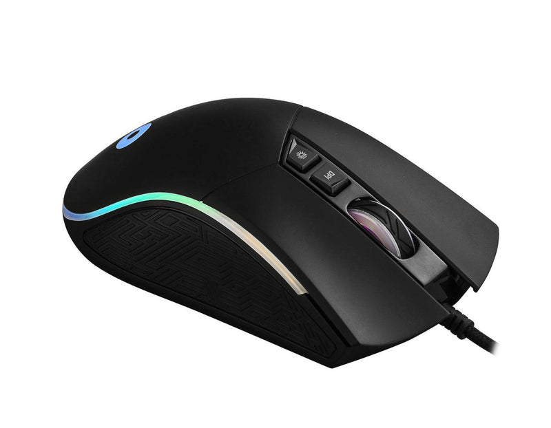 NÖRDIC RGB wired gaming mus 800-6400 DPI 8 nøgler USB, sort