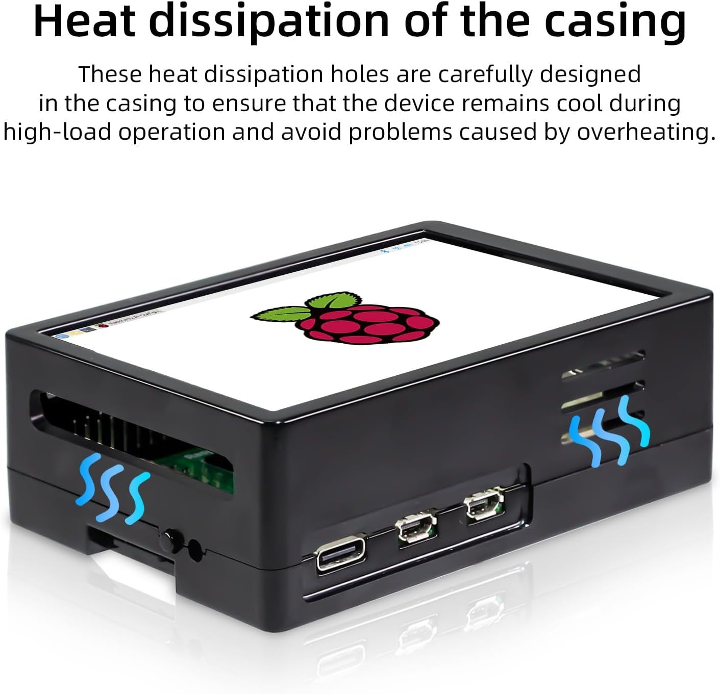 NÖRDIC 3,5" Touchskærm med Raspberry Pi 5-kabinet, 480x320 TFT LCD-panel, 60Hz-skærm med miniblæser og heatsink