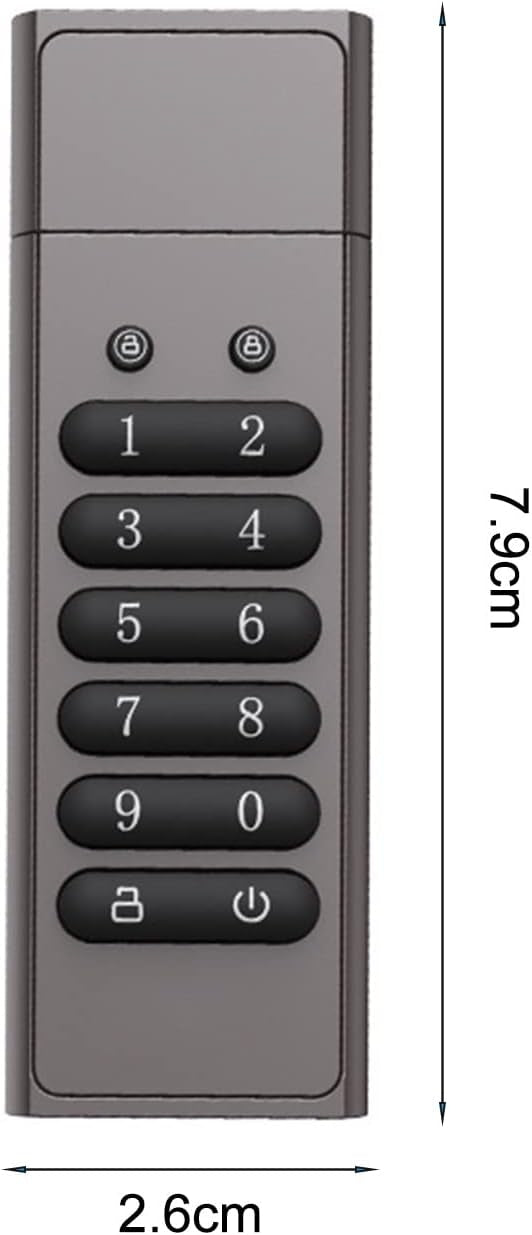 NÖRDIC Sikkert krypteret USB-drev med adgangskodebeskyttelse og lås, AES-256-bit, USB 3.0 til personlig beskyttelse, 512 GB
